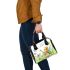 cute bee and music notes with electric guitar Shoulder Handbag