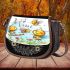 cute bee and music notes with flute Saddle Bag