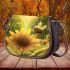 Cute bee sits on the petals of sunflowers 3d saddle bag