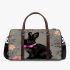 Cute black rabbit with pink collar 3d travel bag