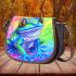 Cute blue and green striped frog saddle bag