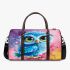 Cute blue owl with big eyes cartoon style 3d travel bag