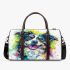 Cute border collie dog in colorful ink wash style 3d travel bag