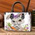 Cute bunny with big eyes and purple bow small handbag