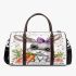 Cute bunny with big eyes and purple bow 3d travel bag