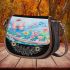 cute butterfly and music notes with piano Saddle Bag