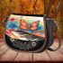 cute butterfly and music notes with piano Saddle Bag