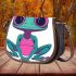 Cute cartoon alien frog with big eyes saddle bag