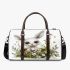 Cute cartoon baby bunny with big eyes sitting 3d travel bag