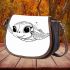 Cute cartoon baby turtle with big eyes swimming in the ocean saddle bag