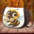 Cute cartoon bee holding flowers 3d saddle bag