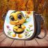 Cute cartoon bee holding flowers 3d saddle bag