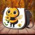 Cute cartoon bee holding flowers 3d saddle bag