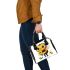 Cute cartoon bee holding flowers shoulder handbag