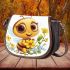 Cute cartoon bee holding flowers 3d saddle bag