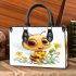 Cute cartoon bee holding flowers small handbag