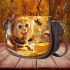 Cute cartoon bee is happily eating honey 3d saddle bag