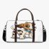 Cute cartoon brown and white puppy with black spots 3d travel bag