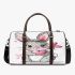 Cute cartoon bunny with a pink bow holding a heart 3d travel bag