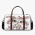 Cute cartoon bunny with big eyes and flowers 3d travel bag