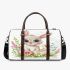 Cute cartoon bunny with big eyes sitting on the flowers 3d travel bag