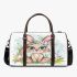 Cute cartoon bunny with big eyes sitting on the flowers 3d travel bag