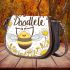 Cute cartoon drawing of a smiling bee 3d saddle bag
