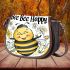 Cute cartoon drawing of a smiling bee doing 3d saddle bag
