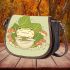 Cute cartoon frog eating ramen saddle bag