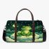 Cute cartoon frog sitting on a cloud in a starry sky 3d travel bag