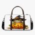 Cute cartoon frog wearing a witch hat sitting on a pumpkin 3d travel bag