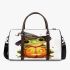 Cute cartoon frog wearing a witch hat sitting on a pumpkin 3d travel bag