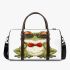 Cute cartoon frog wearing sunglasses and red bow tie 3d travel bag