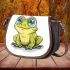 Cute cartoon frog with big eyes saddle bag