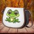 Cute cartoon frog with big eyes saddle bag