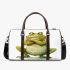 Cute cartoon frog with its front legs crossed 3d travel bag