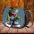 Cute cartoon green frog saddle bag