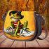 Cute cartoon green frog saddle bag