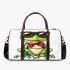 Cute cartoon green frog wearing sunglasses 3d travel bag