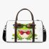 Cute cartoon green frog with red bow tie and sunglasses 3d travel bag