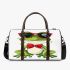 Cute cartoon green frog with red bow tie and sunglasses 3d travel bag