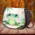 Cute cartoon illustration of a little frog with big eyes saddle bag