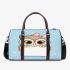 Cute cartoon owl with a pink bow on its head 3d travel bag