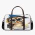 Cute cartoon owl with glasses and graduation hat holding book 3d travel bag