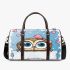 Cute cartoon owl with pink bow on head 3d travel bag