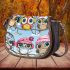 Cute cartoon owls with different hats saddle bag