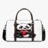 Cute cartoon panda holding a heart 3d travel bag