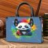 Cute cartoon panda in the style of rainbow paint splash