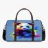 Cute cartoon panda in the style of rainbow paint splash 3d travel bag