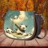 Cute cartoon pandas shooting stars saddle bag